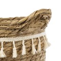 GloboStar® Artificial Garden SANTORINI 20286 Διακοσμητικό Πλεκτό Καλάθι - Κασπώ Γλάστρα - Flower Pot Μπεζ με Μακραμέ Φ31cm x Υ29cm GloboStar® Artificial Garden SANTORINI 20286 Διακοσμητικό Πλεκτό Καλάθι - Κασπώ Γλάστρα - Flower Pot Μπεζ με Μακραμέ Φ31cm x Υ29cm