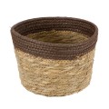 GloboStar® Artificial Garden LEFKADA 20287 Διακοσμητικό Πλεκτό Καλάθι - Κασπώ Γλάστρα - Flower Pot Μπεζ με Καφέ Φ22cm x Υ15cm GloboStar® Artificial Garden LEFKADA 20287 Διακοσμητικό Πλεκτό Καλάθι - Κασπώ Γλάστρα - Flower Pot Μπεζ με Καφέ Φ22cm x Υ15cm