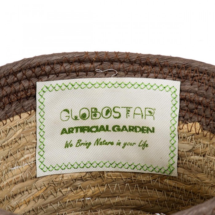 GloboStar® Artificial Garden LEFKADA 20287 Διακοσμητικό Πλεκτό Καλάθι - Κασπώ Γλάστρα - Flower Pot Μπεζ με Καφέ Φ22cm x Υ15cm GloboStar® Artificial Garden LEFKADA 20287 Διακοσμητικό Πλεκτό Καλάθι - Κασπώ Γλάστρα - Flower Pot Μπεζ με Καφέ Φ22cm x Υ15cm