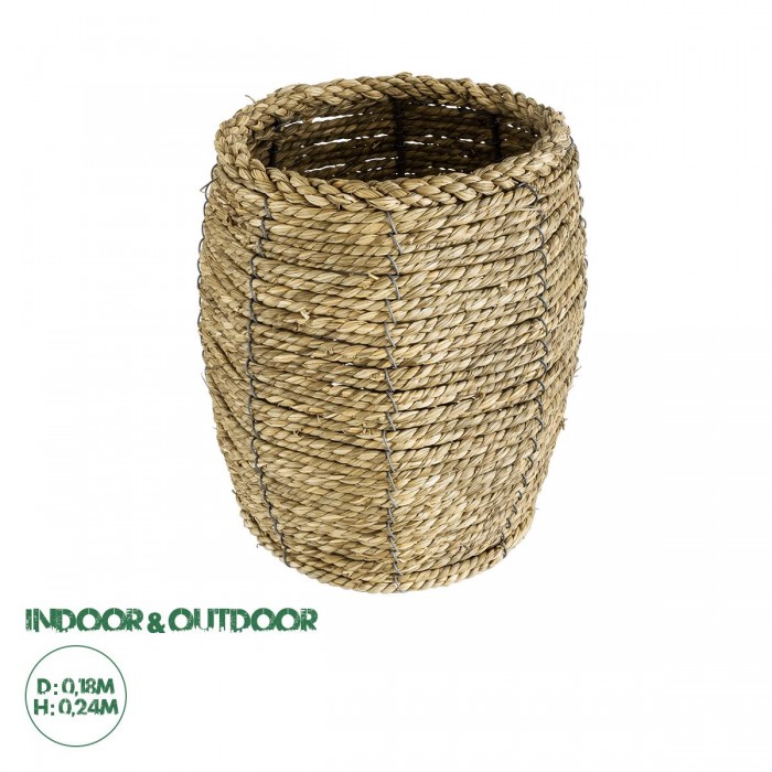 GloboStar® Artificial Garden THASOS 20295 Διακοσμητικό Πλεκτό Καλάθι - Κασπώ Γλάστρα - Flower Pot Μπεζ Φ18 x Υ24cm GloboStar® Artificial Garden THASOS 20295 Διακοσμητικό Πλεκτό Καλάθι - Κασπώ Γλάστρα - Flower Pot Μπεζ Φ18 x Υ24cm