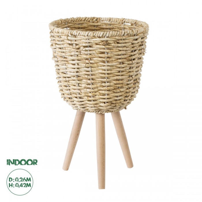 GloboStar® Artificial Garden LIMNOS 20299 Διακοσμητικό Πλεκτό Καλάθι - Κασπώ Γλάστρα - Flower Pot Μπεζ Φ26cm x Υ42cm GloboStar® Artificial Garden LIMNOS 20299 Διακοσμητικό Πλεκτό Καλάθι - Κασπώ Γλάστρα - Flower Pot Μπεζ Φ26cm x Υ42cm