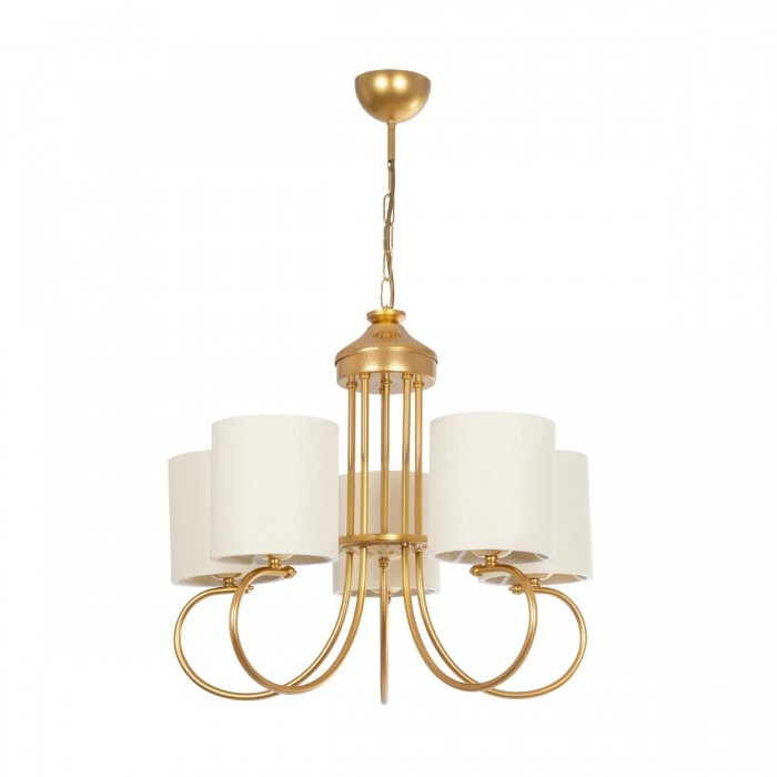GLOBOSTAR® TRITON 203-0254 Vintage Κρεμαστό Φωτιστικό Οροφής με Ντουί 5 x E27 AC 220-240V IP20 - Χρυσό & Μπεζ - Μ50 x Π50 x Υ48cm GLOBOSTAR® TRITON 203-0254 Vintage Κρεμαστό Φωτιστικό Οροφής με Ντουί 5 x E27 AC 220-240V IP20 - Χρυσό & Μπεζ - Μ50 x Π50 x Υ48cm