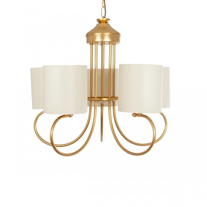 GLOBOSTAR® TRITON 203-0254 Vintage Κρεμαστό Φωτιστικό Οροφής με Ντουί 5 x E27 AC 220-240V IP20 - Χρυσό & Μπεζ - Μ50 x Π50 x Υ48cm GLOBOSTAR® TRITON 203-0254 Vintage Κρεμαστό Φωτιστικό Οροφής με Ντουί 5 x E27 AC 220-240V IP20 - Χρυσό & Μπεζ - Μ50 x Π50 x Υ48cm