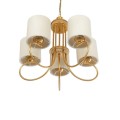GLOBOSTAR® TRITON 203-0254 Vintage Κρεμαστό Φωτιστικό Οροφής με Ντουί 5 x E27 AC 220-240V IP20 - Χρυσό & Μπεζ - Μ50 x Π50 x Υ48cm GLOBOSTAR® TRITON 203-0254 Vintage Κρεμαστό Φωτιστικό Οροφής με Ντουί 5 x E27 AC 220-240V IP20 - Χρυσό & Μπεζ - Μ50 x Π50 x Υ48cm