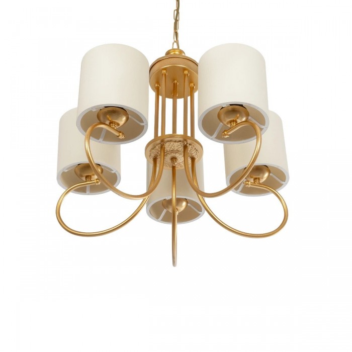 GLOBOSTAR® TRITON 203-0254 Vintage Κρεμαστό Φωτιστικό Οροφής με Ντουί 5 x E27 AC 220-240V IP20 - Χρυσό & Μπεζ - Μ50 x Π50 x Υ48cm GLOBOSTAR® TRITON 203-0254 Vintage Κρεμαστό Φωτιστικό Οροφής με Ντουί 5 x E27 AC 220-240V IP20 - Χρυσό & Μπεζ - Μ50 x Π50 x Υ48cm