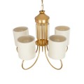 GLOBOSTAR® TRITON 203-0254 Vintage Κρεμαστό Φωτιστικό Οροφής με Ντουί 5 x E27 AC 220-240V IP20 - Χρυσό & Μπεζ - Μ50 x Π50 x Υ48cm GLOBOSTAR® TRITON 203-0254 Vintage Κρεμαστό Φωτιστικό Οροφής με Ντουί 5 x E27 AC 220-240V IP20 - Χρυσό & Μπεζ - Μ50 x Π50 x Υ48cm