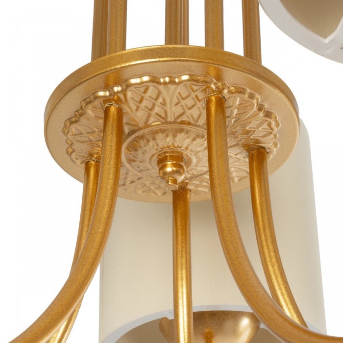 GLOBOSTAR® TRITON 203-0254 Vintage Κρεμαστό Φωτιστικό Οροφής με Ντουί 5 x E27 AC 220-240V IP20 - Χρυσό & Μπεζ - Μ50 x Π50 x Υ48cm GLOBOSTAR® TRITON 203-0254 Vintage Κρεμαστό Φωτιστικό Οροφής με Ντουί 5 x E27 AC 220-240V IP20 - Χρυσό & Μπεζ - Μ50 x Π50 x Υ48cm