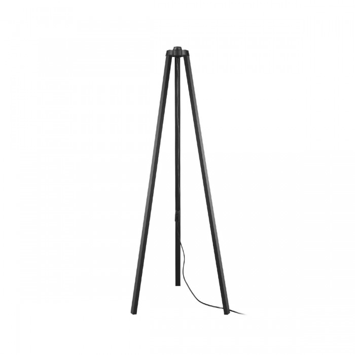 GLOBOSTAR® TRIPOD 203-0258 Μοντέρνο Επιδαπέδιο Φωτιστικό με Ντουί 1 x E27 AC 220-240V IP20 - Μαύρο - Μ38 x Π38 x Υ120cm