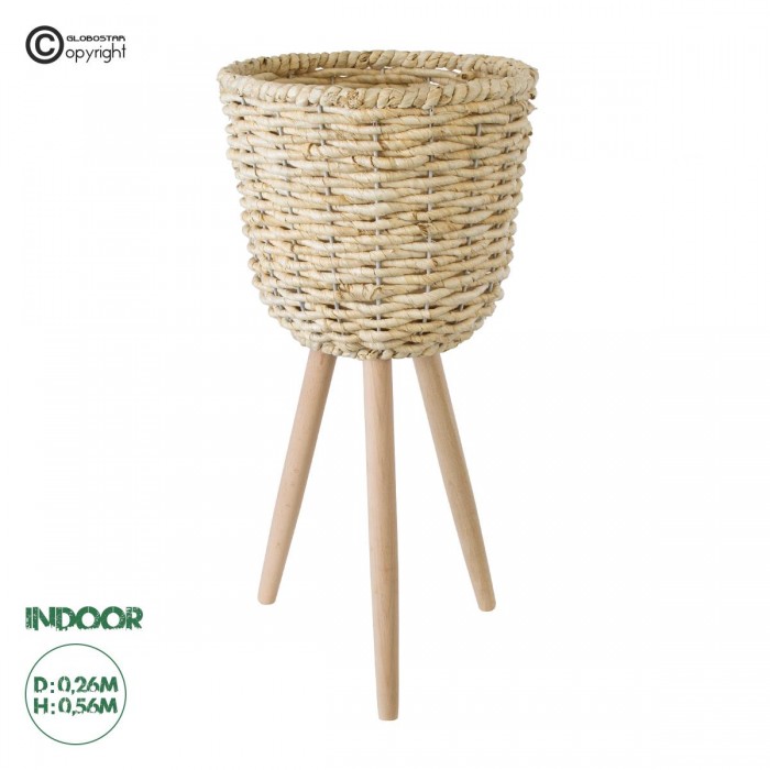 GloboStar® Artificial Garden LIMNOS 20300 Διακοσμητικό Πλεκτό Καλάθι - Κασπώ Γλάστρα - Flower Pot Μπεζ Φ26cm x Υ56cm GloboStar® Artificial Garden LIMNOS 20300 Διακοσμητικό Πλεκτό Καλάθι - Κασπώ Γλάστρα - Flower Pot Μπεζ Φ26cm x Υ56cm