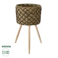 GloboStar® Artificial Garden SAMOS 20305 Διακοσμητικό Πλεκτό Καλάθι - Κασπώ Γλάστρα - Flower Pot Μπεζ με Καφέ Φ32cm x Υ58cm GloboStar® Artificial Garden SAMOS 20305 Διακοσμητικό Πλεκτό Καλάθι - Κασπώ Γλάστρα - Flower Pot Μπεζ με Καφέ Φ32cm x Υ58cm