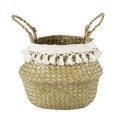 GloboStar® Artificial Garden MILOS 20306 Διακοσμητικό Ψάθινο Καλάθι - Κασπώ Γλάστρα - Flower Pot Μπεζ με Μακραμέ Φ17cm x Υ23cm GloboStar® Artificial Garden MILOS 20306 Διακοσμητικό Ψάθινο Καλάθι - Κασπώ Γλάστρα - Flower Pot Μπεζ με Μακραμέ Φ17cm x Υ23cm
