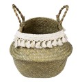 GloboStar® Artificial Garden MILOS 20307 Διακοσμητικό Ψάθινο Καλάθι - Κασπώ Γλάστρα - Flower Pot Μπεζ με Μακραμέ Φ21cm x Υ26cm GloboStar® Artificial Garden MILOS 20307 Διακοσμητικό Ψάθινο Καλάθι - Κασπώ Γλάστρα - Flower Pot Μπεζ με Μακραμέ Φ21cm x Υ26cm