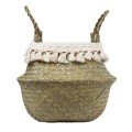 GloboStar® Artificial Garden MILOS 20307 Διακοσμητικό Ψάθινο Καλάθι - Κασπώ Γλάστρα - Flower Pot Μπεζ με Μακραμέ Φ21cm x Υ26cm GloboStar® Artificial Garden MILOS 20307 Διακοσμητικό Ψάθινο Καλάθι - Κασπώ Γλάστρα - Flower Pot Μπεζ με Μακραμέ Φ21cm x Υ26cm