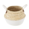 GloboStar® Artificial Garden KIMOLOS 20311 Διακοσμητικό Πλεκτό Καλάθι - Κασπώ Γλάστρα - Flower Pot Μπεζ με Λευκό Φ29cm x Υ30cm GloboStar® Artificial Garden KIMOLOS 20311 Διακοσμητικό Πλεκτό Καλάθι - Κασπώ Γλάστρα - Flower Pot Μπεζ με Λευκό Φ29cm x Υ30cm