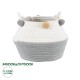 GloboStar® Artificial Garden KYTHNOS 20312 Διακοσμητικό Πλεκτό Καλάθι - Κασπώ Γλάστρα - Flower Pot Γκρι με Λευκό Φ20cm x Υ18cm GloboStar® Artificial Garden KYTHNOS 20312 Διακοσμητικό Πλεκτό Καλάθι - Κασπώ Γλάστρα - Flower Pot Γκρι με Λευκό Φ20cm x Υ18cm