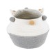 GloboStar® Artificial Garden KYTHNOS 20312 Διακοσμητικό Πλεκτό Καλάθι - Κασπώ Γλάστρα - Flower Pot Γκρι με Λευκό Φ20cm x Υ18cm GloboStar® Artificial Garden KYTHNOS 20312 Διακοσμητικό Πλεκτό Καλάθι - Κασπώ Γλάστρα - Flower Pot Γκρι με Λευκό Φ20cm x Υ18cm