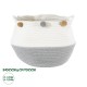 GloboStar® Artificial Garden KYTHNOS 20313 Διακοσμητικό Πλεκτό Καλάθι - Κασπώ Γλάστρα - Flower Pot Γκρι με Λευκό Φ25cm x Υ24cm GloboStar® Artificial Garden KYTHNOS 20313 Διακοσμητικό Πλεκτό Καλάθι - Κασπώ Γλάστρα - Flower Pot Γκρι με Λευκό Φ25cm x Υ24cm