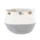 GloboStar® Artificial Garden KYTHNOS 20313 Διακοσμητικό Πλεκτό Καλάθι - Κασπώ Γλάστρα - Flower Pot Γκρι με Λευκό Φ25cm x Υ24cm GloboStar® Artificial Garden KYTHNOS 20313 Διακοσμητικό Πλεκτό Καλάθι - Κασπώ Γλάστρα - Flower Pot Γκρι με Λευκό Φ25cm x Υ24cm