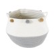 GloboStar® Artificial Garden KYTHNOS 20313 Διακοσμητικό Πλεκτό Καλάθι - Κασπώ Γλάστρα - Flower Pot Γκρι με Λευκό Φ25cm x Υ24cm GloboStar® Artificial Garden KYTHNOS 20313 Διακοσμητικό Πλεκτό Καλάθι - Κασπώ Γλάστρα - Flower Pot Γκρι με Λευκό Φ25cm x Υ24cm
