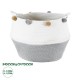 GloboStar® Artificial Garden KYTHNOS 20314 Διακοσμητικό Πλεκτό Καλάθι - Κασπώ Γλάστρα - Flower Pot Γκρι με Λευκό Φ29cm x Υ28cm GloboStar® Artificial Garden KYTHNOS 20314 Διακοσμητικό Πλεκτό Καλάθι - Κασπώ Γλάστρα - Flower Pot Γκρι με Λευκό Φ29cm x Υ28cm