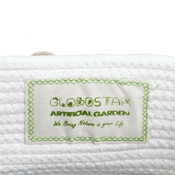 GloboStar® Artificial Garden KYTHNOS 20314 Διακοσμητικό Πλεκτό Καλάθι - Κασπώ Γλάστρα - Flower Pot Γκρι με Λευκό Φ29cm x Υ28cm GloboStar® Artificial Garden KYTHNOS 20314 Διακοσμητικό Πλεκτό Καλάθι - Κασπώ Γλάστρα - Flower Pot Γκρι με Λευκό Φ29cm x Υ28cm