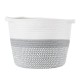 GloboStar® Artificial Garden POSITANO 20319 Διακοσμητικό Πλεκτό Καλάθι - Κασπώ Γλάστρα - Flower Pot Γκρι με Λευκό Φ25cm x Υ25cm