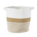 GloboStar® Artificial Garden ITHAKI 20323 Διακοσμητικό Πλεκτό Καλάθι - Κασπώ Γλάστρα - Flower Pot Καφέ με Λευκό Φ20cm x Υ20cm GloboStar® Artificial Garden ITHAKI 20323 Διακοσμητικό Πλεκτό Καλάθι - Κασπώ Γλάστρα - Flower Pot Καφέ με Λευκό Φ20cm x Υ20cm