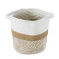 GloboStar® Artificial Garden ITHAKI 20323 Διακοσμητικό Πλεκτό Καλάθι - Κασπώ Γλάστρα - Flower Pot Καφέ με Λευκό Φ20cm x Υ20cm GloboStar® Artificial Garden ITHAKI 20323 Διακοσμητικό Πλεκτό Καλάθι - Κασπώ Γλάστρα - Flower Pot Καφέ με Λευκό Φ20cm x Υ20cm