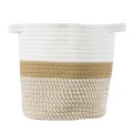 GloboStar® Artificial Garden ITHAKI 20323 Διακοσμητικό Πλεκτό Καλάθι - Κασπώ Γλάστρα - Flower Pot Καφέ με Λευκό Φ20cm x Υ20cm GloboStar® Artificial Garden ITHAKI 20323 Διακοσμητικό Πλεκτό Καλάθι - Κασπώ Γλάστρα - Flower Pot Καφέ με Λευκό Φ20cm x Υ20cm