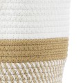 GloboStar® Artificial Garden ITHAKI 20323 Διακοσμητικό Πλεκτό Καλάθι - Κασπώ Γλάστρα - Flower Pot Καφέ με Λευκό Φ20cm x Υ20cm GloboStar® Artificial Garden ITHAKI 20323 Διακοσμητικό Πλεκτό Καλάθι - Κασπώ Γλάστρα - Flower Pot Καφέ με Λευκό Φ20cm x Υ20cm