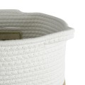GloboStar® Artificial Garden ITHAKI 20325 Διακοσμητικό Πλεκτό Καλάθι - Κασπώ Γλάστρα - Flower Pot Μπεζ με Λευκό Φ30 x Υ30cm GloboStar® Artificial Garden ITHAKI 20325 Διακοσμητικό Πλεκτό Καλάθι - Κασπώ Γλάστρα - Flower Pot Μπεζ με Λευκό Φ30 x Υ30cm