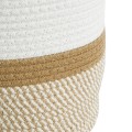 GloboStar® Artificial Garden ITHAKI 20325 Διακοσμητικό Πλεκτό Καλάθι - Κασπώ Γλάστρα - Flower Pot Μπεζ με Λευκό Φ30 x Υ30cm GloboStar® Artificial Garden ITHAKI 20325 Διακοσμητικό Πλεκτό Καλάθι - Κασπώ Γλάστρα - Flower Pot Μπεζ με Λευκό Φ30 x Υ30cm