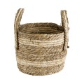 GloboStar® Artificial Garden NAXOS 20332 Διακοσμητικό Πλεκτό Καλάθι - Κασπώ Γλάστρα - Flower Pot Μπεζ με Καφέ Φ25cm x Υ20cm GloboStar® Artificial Garden NAXOS 20332 Διακοσμητικό Πλεκτό Καλάθι - Κασπώ Γλάστρα - Flower Pot Μπεζ με Καφέ Φ25cm x Υ20cm