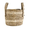 GloboStar® Artificial Garden NAXOS 20332 Διακοσμητικό Πλεκτό Καλάθι - Κασπώ Γλάστρα - Flower Pot Μπεζ με Καφέ Φ25cm x Υ20cm GloboStar® Artificial Garden NAXOS 20332 Διακοσμητικό Πλεκτό Καλάθι - Κασπώ Γλάστρα - Flower Pot Μπεζ με Καφέ Φ25cm x Υ20cm