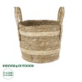 GloboStar® Artificial Garden NAXOS 20333 Διακοσμητικό Πλεκτό Καλάθι - Κασπώ Γλάστρα - Flower Pot Μπεζ με Καφέ Φ30cm x Υ26cm GloboStar® Artificial Garden NAXOS 20333 Διακοσμητικό Πλεκτό Καλάθι - Κασπώ Γλάστρα - Flower Pot Μπεζ με Καφέ Φ30cm x Υ26cm