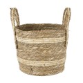 GloboStar® Artificial Garden NAXOS 20333 Διακοσμητικό Πλεκτό Καλάθι - Κασπώ Γλάστρα - Flower Pot Μπεζ με Καφέ Φ30cm x Υ26cm GloboStar® Artificial Garden NAXOS 20333 Διακοσμητικό Πλεκτό Καλάθι - Κασπώ Γλάστρα - Flower Pot Μπεζ με Καφέ Φ30cm x Υ26cm