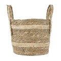GloboStar® Artificial Garden NAXOS 20333 Διακοσμητικό Πλεκτό Καλάθι - Κασπώ Γλάστρα - Flower Pot Μπεζ με Καφέ Φ30cm x Υ26cm GloboStar® Artificial Garden NAXOS 20333 Διακοσμητικό Πλεκτό Καλάθι - Κασπώ Γλάστρα - Flower Pot Μπεζ με Καφέ Φ30cm x Υ26cm