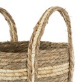 GloboStar® Artificial Garden NAXOS 20333 Διακοσμητικό Πλεκτό Καλάθι - Κασπώ Γλάστρα - Flower Pot Μπεζ με Καφέ Φ30cm x Υ26cm GloboStar® Artificial Garden NAXOS 20333 Διακοσμητικό Πλεκτό Καλάθι - Κασπώ Γλάστρα - Flower Pot Μπεζ με Καφέ Φ30cm x Υ26cm