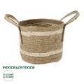 GloboStar® Artificial Garden NAXOS 20334 Διακοσμητικό Πλεκτό Καλάθι - Κασπώ Γλάστρα - Flower Pot Μπεζ με Καφέ Φ35cm x Υ30cm GloboStar® Artificial Garden NAXOS 20334 Διακοσμητικό Πλεκτό Καλάθι - Κασπώ Γλάστρα - Flower Pot Μπεζ με Καφέ Φ35cm x Υ30cm