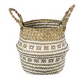 GloboStar® Artificial Garden SYMI 20338 Διακοσμητικό Ψάθινο Καλάθι - Κασπώ Γλάστρα - Flower Pot Μπεζ με Λευκό Φ18cm x Υ20cm GloboStar® Artificial Garden SYMI 20338 Διακοσμητικό Ψάθινο Καλάθι - Κασπώ Γλάστρα - Flower Pot Μπεζ με Λευκό Φ18cm x Υ20cm