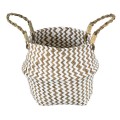 GloboStar® Artificial Garden IOS 20339 Διακοσμητικό Ψάθινο Καλάθι - Κασπώ Γλάστρα - Flower Pot Καφέ με Λευκό Φ18cm x Υ20cm GloboStar® Artificial Garden IOS 20339 Διακοσμητικό Ψάθινο Καλάθι - Κασπώ Γλάστρα - Flower Pot Καφέ με Λευκό Φ18cm x Υ20cm