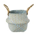 GloboStar® Artificial Garden SKYROS 20340 Διακοσμητικό Ψάθινο Καλάθι - Κασπώ Γλάστρα - Flower Pot Μπλε με Καφέ Φ18cm x Υ20cm GloboStar® Artificial Garden SKYROS 20340 Διακοσμητικό Ψάθινο Καλάθι - Κασπώ Γλάστρα - Flower Pot Μπλε με Καφέ Φ18cm x Υ20cm