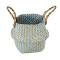 GloboStar® Artificial Garden SKYROS 20340 Διακοσμητικό Ψάθινο Καλάθι - Κασπώ Γλάστρα - Flower Pot Μπλε με Καφέ Φ18cm x Υ20cm GloboStar® Artificial Garden SKYROS 20340 Διακοσμητικό Ψάθινο Καλάθι - Κασπώ Γλάστρα - Flower Pot Μπλε με Καφέ Φ18cm x Υ20cm