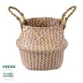 GloboStar® Artificial Garden LEROS 20341 Διακοσμητικό Ψάθινο Καλάθι - Κασπώ Γλάστρα - Flower Pot Ροζ με Καφέ Φ18cm x Υ20cm GloboStar® Artificial Garden LEROS 20341 Διακοσμητικό Ψάθινο Καλάθι - Κασπώ Γλάστρα - Flower Pot Ροζ με Καφέ Φ18cm x Υ20cm