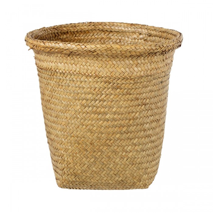 GloboStar® Artificial Garden CECILIA 20344 Διακοσμητικό Ψάθινο Καλάθι - Κασπώ Γλάστρα - Flower Pot Μπεζ Φ30cm x Υ30cm