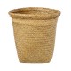 GloboStar® Artificial Garden CECILIA 20344 Διακοσμητικό Ψάθινο Καλάθι - Κασπώ Γλάστρα - Flower Pot Μπεζ Φ30cm x Υ30cm