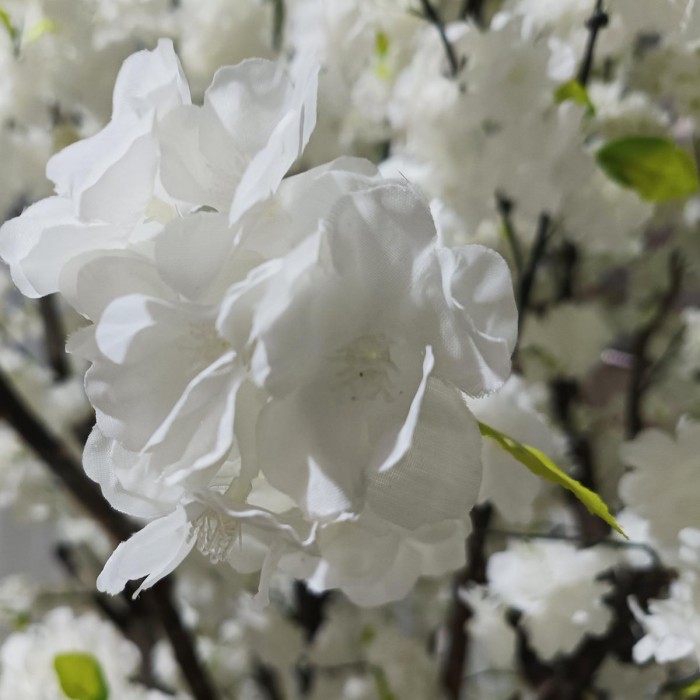 GloboStar® Artificial Garden BIANCA CHERRY BLOSSOM TREE 20362 Τεχνητό Διακοσμητικό Δέντρο Λευκό Άνθος Κερασιάς Υ350cm