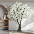 GloboStar® Artificial Garden BIANCA CHERRY BLOSSOM TREE 20362 Τεχνητό Διακοσμητικό Δέντρο Λευκό Άνθος Κερασιάς Υ350cm