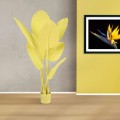 GloboStar® Artificial Garden YELLOW STRELITZIA 20367 Τεχνητό Διακοσμητικό Φυτό Κίτρινη Στερλίτσια Υ120cm