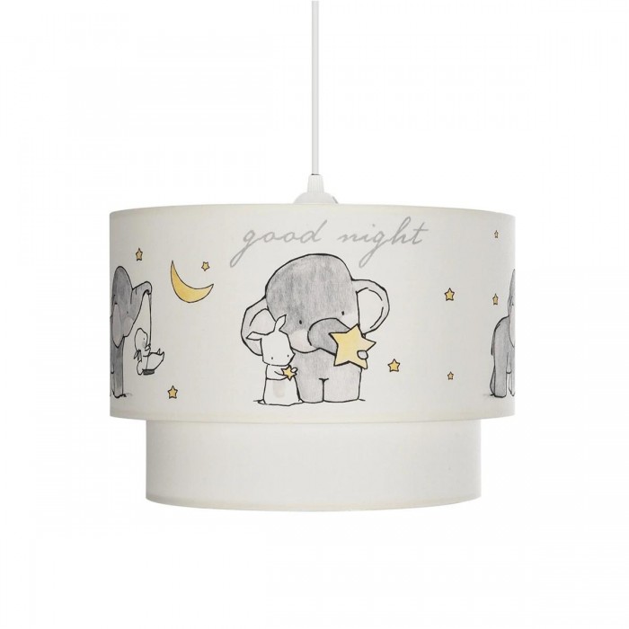 GLOBOSTAR® ELEPHANT 204-0002 Παιδικό Κρεμαστό Φωτιστικό Οροφής με Ντουί 1 x E27 AC 220-240V IP20 - Πολύχρωμο - Μ30 x Π30 x Υ24cm